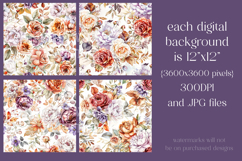 Autumn Floral Pattern, Fall Flowers Seamless Patterns, s41 Product Image 2