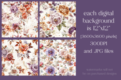 Autumn Floral Pattern, Fall Flowers Seamless Patterns, s44 Product Image 2