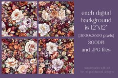 Autumn Floral Pattern, Fall Flowers Seamless Patterns, s49 Product Image 2