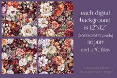 Autumn Floral Pattern, Fall Flowers Seamless Patterns, s51 Product Image 2