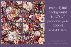 Autumn Floral Pattern, Fall Flowers Seamless Patterns, s53 Product Image 2
