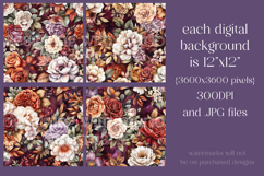 Autumn Floral Pattern, Fall Flowers Seamless Patterns, s55 Product Image 2