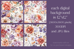 Autumn Floral Pattern, Fall Flowers Seamless Patterns, s6 Product Image 2