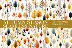 Autumn Season Seamless Patterns, Fall Season Nature Patterns Product Image 1