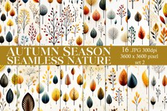 Autumn Season Seamless Patterns, Fall Season Nature Patterns Product Image 1