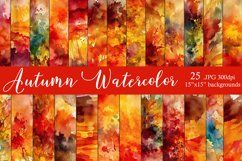 Watercolor Backgrounds, 15x15 Fall Autumn Season Watercolor Product Image 1