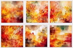 Watercolor Backgrounds, 15x15 Fall Autumn Season Watercolor Product Image 4