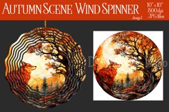 Autumn Scene Wind Spinner, Watercolor Fall Wind Spinnner, d1 Product Image 1