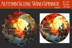 Autumn Scene Wind Spinner, Watercolor Fall Wind Spinnner,12 Product Image 1