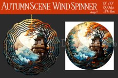 Autumn Scene Wind Spinner, Watercolor Fall Wind Spinnner, d7 Product Image 1