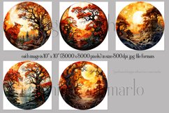 Autumn Scene Wind Spinners, Watercolor Fall Wind Spinnners Product Image 2