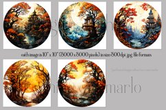 Autumn Scene Wind Spinners, Watercolor Fall Wind Spinnners Product Image 3
