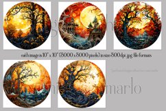 Autumn Scene Wind Spinners, Watercolor Fall Wind Spinnners Product Image 2