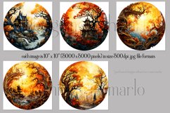 Autumn Scene Wind Spinners, Watercolor Fall Wind Spinnners Product Image 3