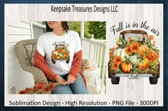 Fall Is In The Air Pumpkin Truck, Autumn Sublimation PNG Product Image 3