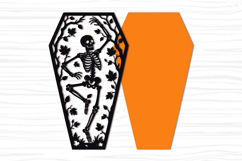Autumn Skeleton Coffin Halloween SVG Product Image 3