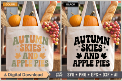 Autumn Skies And Apple Pies SVG File | Fall Retro SVG Product Image 2