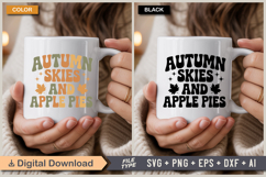 Autumn Skies And Apple Pies SVG File | Fall Retro SVG Product Image 4