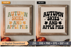 Autumn Skies And Apple Pies SVG File | Fall Retro SVG Product Image 5