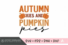 Autumn Skies And Pumpkin Pies SVG , Fall Leaves SVG Product Image 1