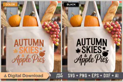 Autumn Skies & Apple Pies SVG File | Fall SVG | Autumn SVG Product Image 2