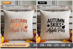 Autumn Skies & Apple Pies SVG File | Fall SVG | Autumn SVG Product Image 3