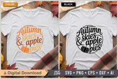 Autumn Skies &amp; Apple Pies SVG File | Fall Round Sign SVG Product Image 3