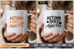 Autumn Skies & Apple Pies SVG File | Fall SVG | Autumn SVG Product Image 4
