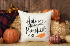 Autumn skies & pumpkin pies SVG, Autumn Quote SVG Product Image 3