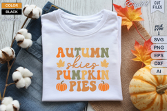 Autumn Skies Pumpkin Pies SVG File | Fall Retro SVG Product Image 1