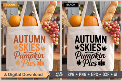 Autumn Skies Pumpkin Pies SVG File | Fall SVG | Autumn SVG Product Image 2