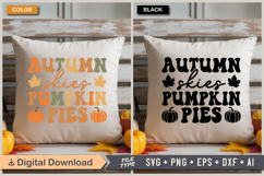 Autumn Skies Pumpkin Pies SVG File | Fall Retro SVG Product Image 3