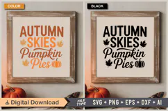 Autumn Skies Pumpkin Pies SVG File | Fall SVG | Autumn SVG Product Image 5