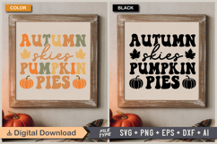 Autumn Skies Pumpkin Pies SVG File | Fall Retro SVG Product Image 5