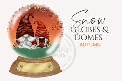 Autumn Snow Globe and Domes Watercolor Clipart Png