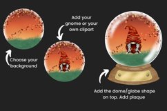 Autumn Snow Globe and Domes Watercolor Clipart Png