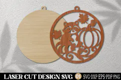 Autumn Squirrel Pumpkin Laser Cut SVG Product Image 2