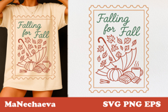 Vintage Fall Stamps SVG | Falling for Fall Clipart Product Image 1