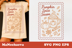 Pumpkin Spice Season SVG | Fall Coffee Cup Clipart Product Image 1