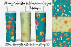 Autumn sublimation design Skinny tumbler wrap design 