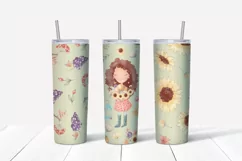 Autumn sublimation design Skinny tumbler wrap design 