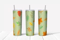 Autumn sublimation design Skinny tumbler wrap design 
