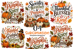 Autumn Sublimation, Fall Sublimation, Halloween Autumn PNG Product Image 1