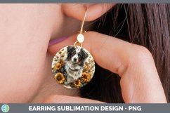 GorgeousAutumn Sunflower Dog Round Earrings design.