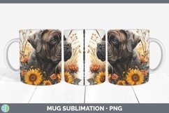 GorgeousAutumn Sunflower Dog Mug Wrap design.
