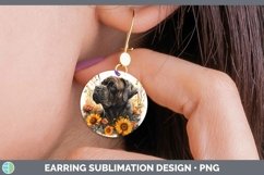 GorgeousAutumn Sunflower Dog Round Earrings design.