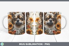 GorgeousAutumn Sunflower Dog Mug Wrap design.