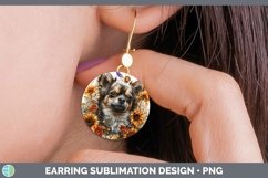 GorgeousAutumn Sunflower Dog Round Earrings design.