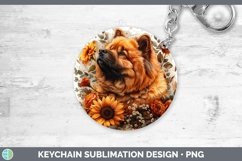 GorgeousAutumn Sunflower Dog Keychain design.