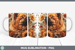GorgeousAutumn Sunflower Dog Mug Wrap design.